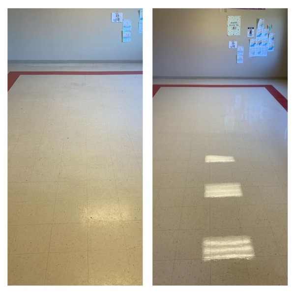 Before & After Commercial VCT Floor Cleaning in Anderson, SC (1)